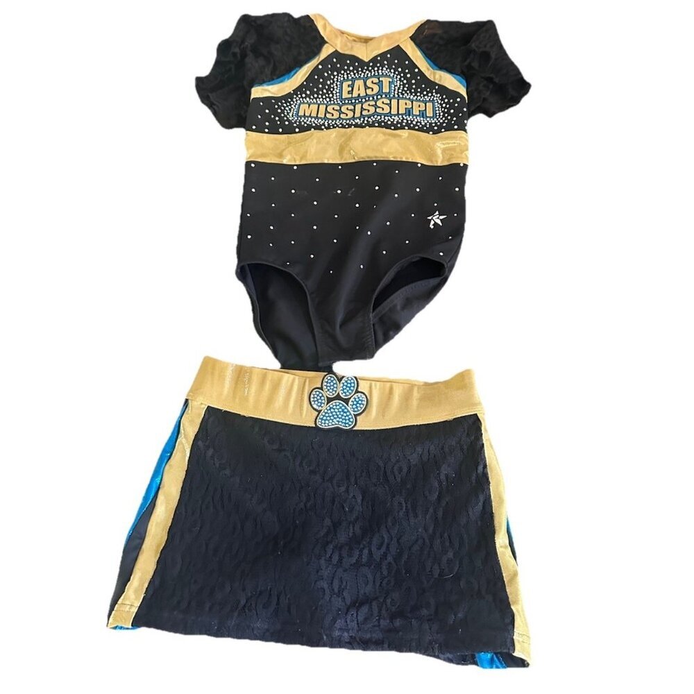 Girls Rebel Athletics Competitive Cheer Set Sz Youth Xl Skirt And Youth L Top